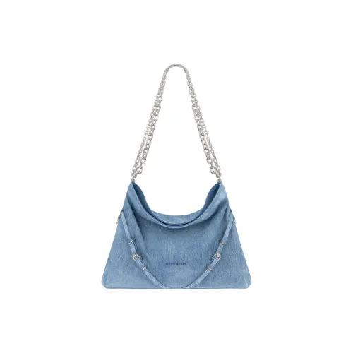 Givenchy Voyou Washed Denim Bag Shoulder Bag Women's Medium Blue