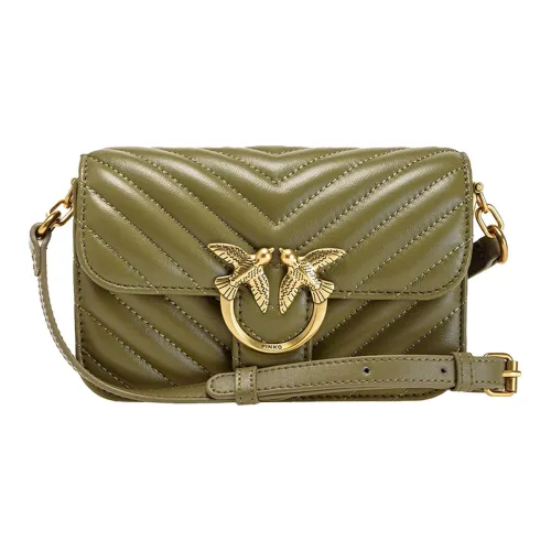 PINKO Овчина Сумка через плечо Сумка на плечо Маленькая Женская Армейский зеленый