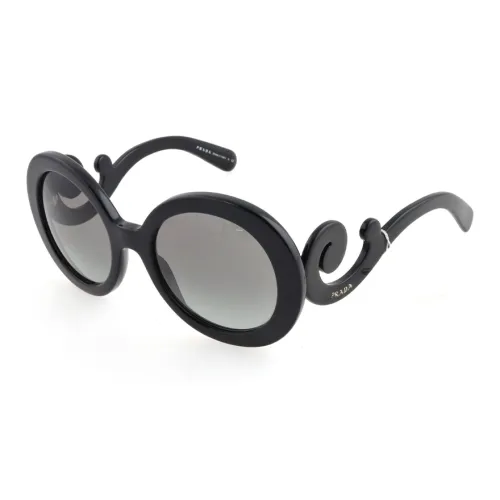 PRADA Пластик Металл Круглые Солнцезащитные очки Унисекс Черный