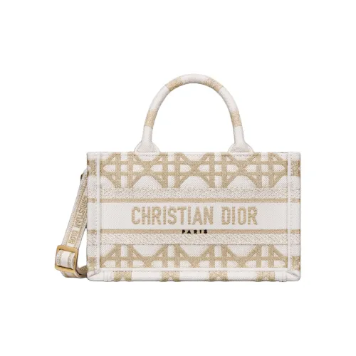 DIOR BookTote Вышивка Тоут Сумка Сумка для покупок Сумка через плечо Сумка Мини Women's White Золотой