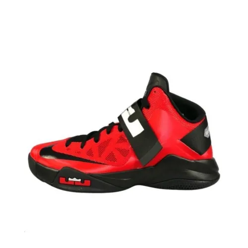 Nike Zoom Soldier 6 Zoom Solider 6 Амортизация Износостойкий MID Топ Баскетбольные кроссовки Унисекс Красный черный
