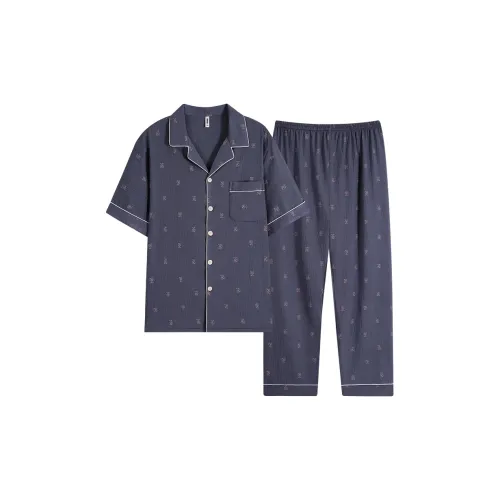MOOLMEYNO Пижамный комплект мужской серый синий