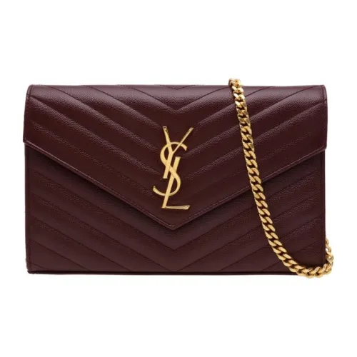 SAINT LAURENT Кошелек из коровьей кожи сумка через плечо сумка на плечо женская бордовый