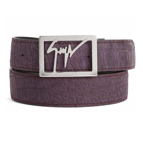 Giuseppe Zanotti GZ Имитация Крокодила Узор Без рисунка Застежка Кожаные Ремни Мужской Фиолетовый