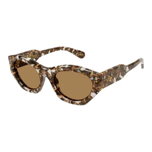 Chloe Переработанные ацетатные солнцезащитные очки с неровными краями женские коричневые