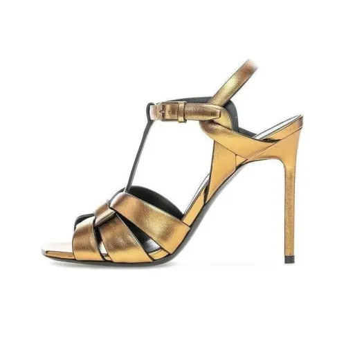 SAINT LAURENT TRIBUTE One Ремешок Сандалии Женские Металл Золото