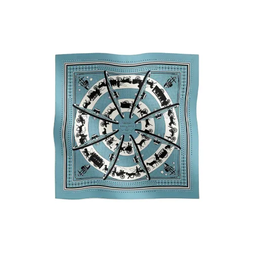 HERMES Шелковые шарфы Женские Синий