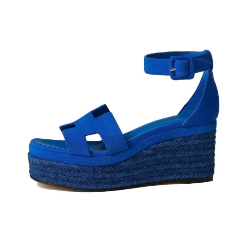 HERMES Elda One Ремешок Сандалии 8 см Женские Синие