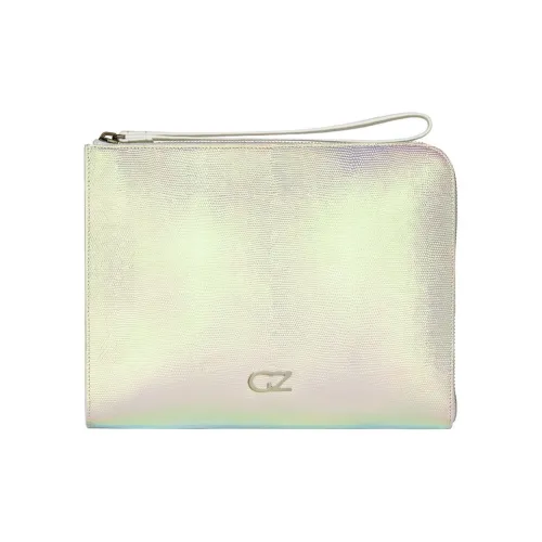 Giuseppe Zanotti GZ Lizard Pattern Leather Clutch Men's Gold Multicolor Джузеппе Занотти GZ Ящерица Узор Кожаный Клатч Мужской Золотой Многоцветный