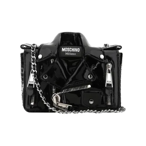 MOSCHINO Телячья кожа Байкер Сумка Сумка через плечо Сумка на плечо Женская Черная