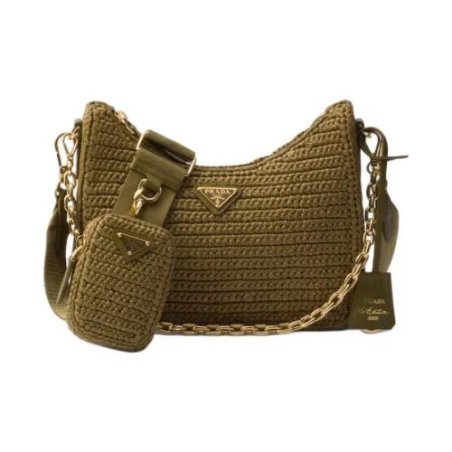 PRADA RE Edition Нейлоновая Сумка через плечо Мини Женская Оливково-зеленая