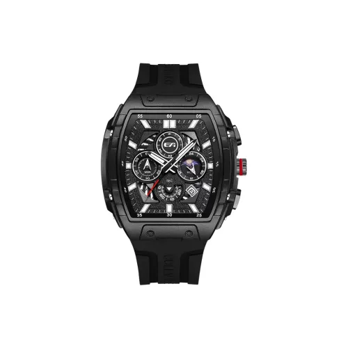 EA Кварцевый механизм Часы Мужские Черный циферблат ETS 004