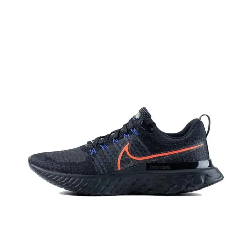 Nike React Infinity Run Flyknit 2 Амортизация Износостойкий Низкий Топ Беговые кроссовки Унисекс Черный