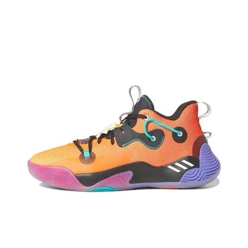 Adidas Harden Stepback 3 MID Топ Баскетбольные кроссовки Мужской Оранжевый Фиолетовый Черный
