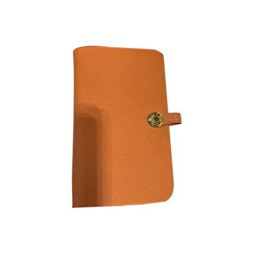 HERMES Dogon Duo Кошелек из коровьей кожи Togo Унисекс Оранжевый