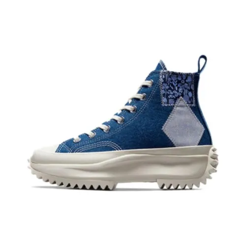 Converse Run Star Hike Износостойкий и Легкий Высокий Топ Кеды Женские Синий