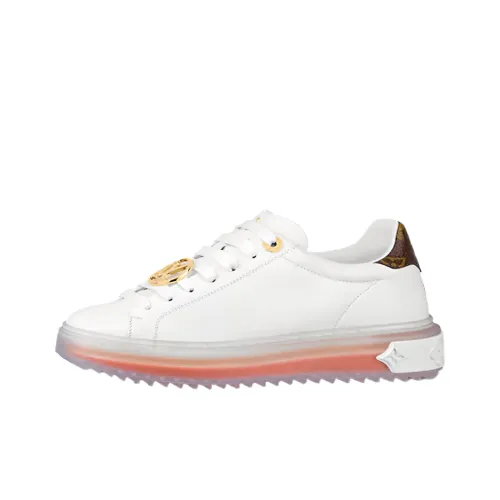 LOUIS VUITTON Time Out Low Топ Стильные Скейтбординги Женские Белые Апельсиновые