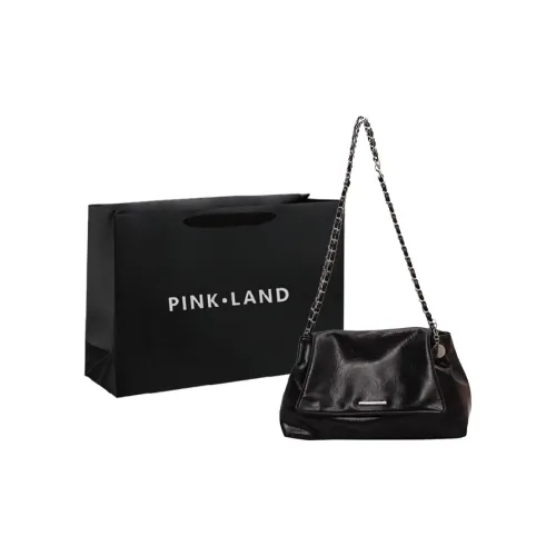 PINK·LAND ПУ (полиуретан) Сумка через плечо Стандартная Женская Черный Серебристый Белый