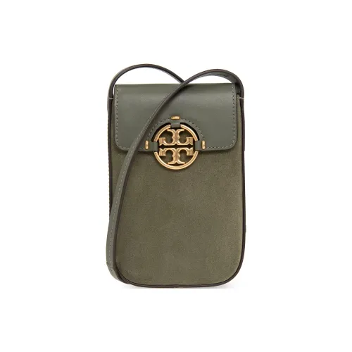 TORY BURCH Miller Телячья кожа Одно плечо Через плечо Чехол для телефона Унисекс Оливково-зеленый