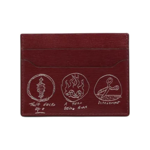 Delvau Casper Коллаборация OPERA Рельефная Телячья Кожа Держатель для Карт Женские Бордовый