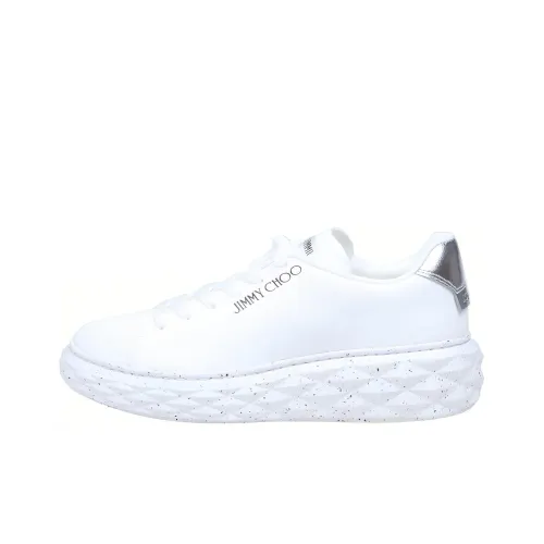 Jimmy Choo Низкий Топ Стильные Скейтбординги Женские Белые Серебряные