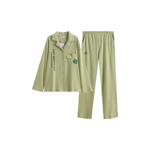 FENTENG x LINE FRIENDS Пижамный комплект Женские Фруктовый зеленый