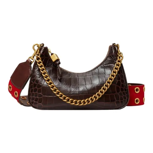 TORY BURCH Mercer Тисненая кожа Сумка Сумка через плечо Сумка через плечо Средний Женская Темный махагони