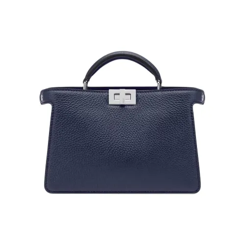 FENDI Peekaboo ISeeU Кожаная сумка через плечо сумка мужская синяя