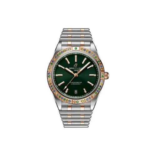 Breitling Автоматический Механический Механизм Женские Часы 36 мм Зеленый Циферблат Корпус из Нержавеющей Стали Ремешок из Нержавеющей Стали