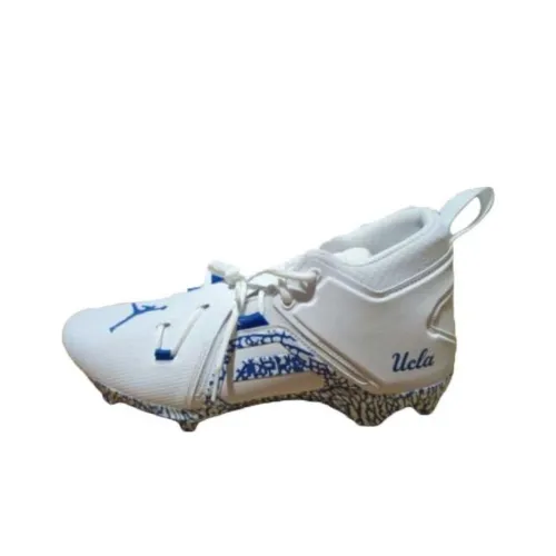 Джордан Alpha Menace Pro 3 AG Искусственная трава FG Твердый грунт Противоскользящие футбольные бутсы Мужские Белый Синий