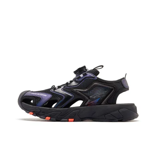 QIAODAN Противоскользящие анти-KICK детские сандалии черного и красного цвета для подростков