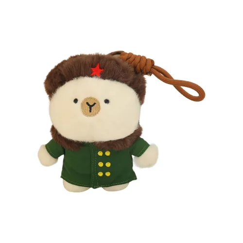 Mocha Duck Северо-восточный военный стиль пальто цветочный хлопок рубашка капибара куклы плюшевый подвеска 15 см 15 см высота