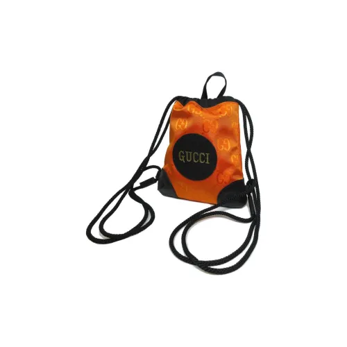 GUCCI Nylon Backpack Unisex Orange Black GUCCI Нейлоновый рюкзак унисекс оранжевый и черный