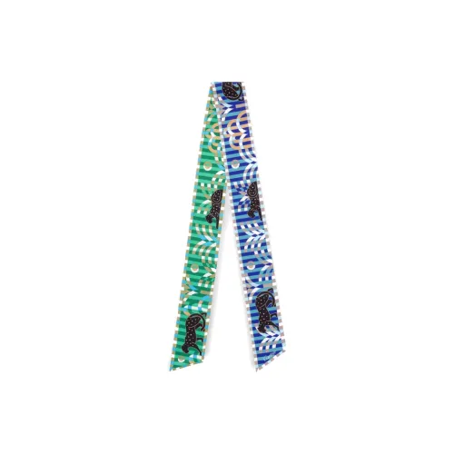 Cartier Бандо Panthère Silhouette Шелк Саржевого Плетения Зеленого И Синего Цветов