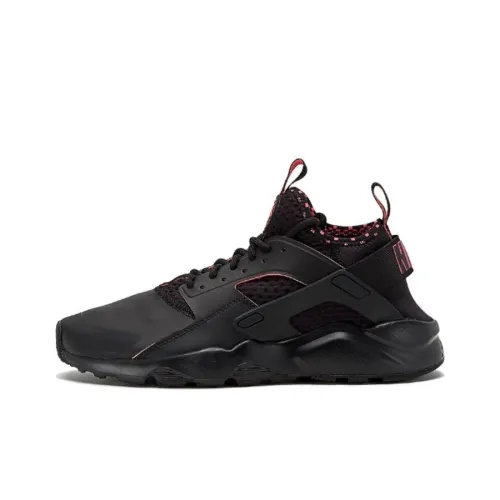 Nike Air Huarache Амортизация Износостойкий MID Топ Беговые кроссовки Унисекс Черный Красный