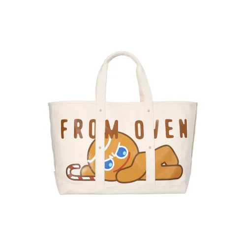 NEIKIDNIS COOKIERUN Коллаборация Хлопок Тоут Сумка Сумка для покупок Сумка на плечо Сумка Большая Женская Бежевая