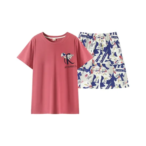 Huggy Kissy Пижамный комплект Мужской Кирпично-красный