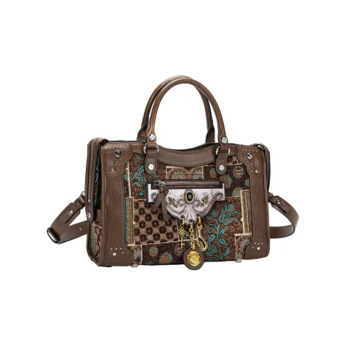 Anthracene Жаккардовая ткань Сумка через плечо Сумка Обычная Женская Коричневая