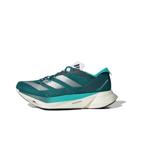 Adidas Adizero Adios Pro 3 Low Топ Беговые кроссовки Унисекс Синий Зеленый
