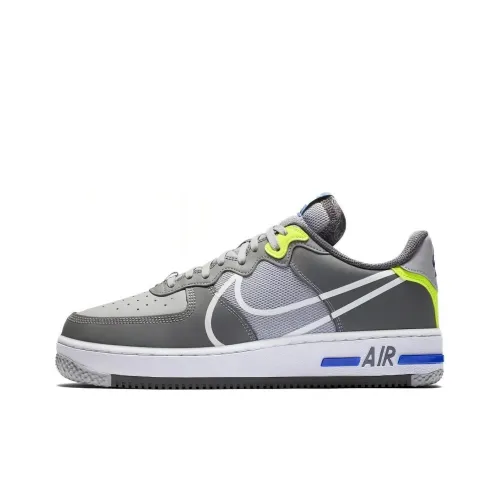 Nike Air Force 1 React Slip Resistant Abrasion Resistant Легкий Низкий Топ Кроссовки для скейтбординга Унисекс Серый Зеленый