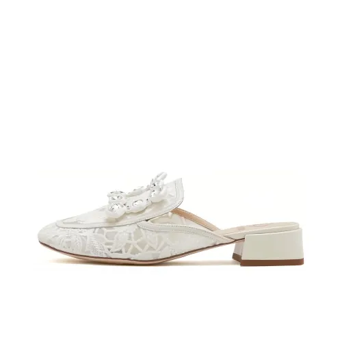 Staccato BURANO Кружево Обувь Тапочки Женские Белые
