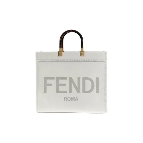 FENDI Телячья кожа Одно плечо Сумка Большая Женская Белая