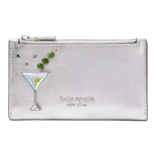 Kate Spade Saffiano кожа кошелек маленький Women's Silver