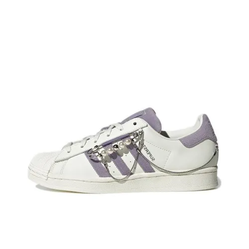 Adidas Originals Superstar Series Low Топ Скейтборд Кроссовки Женские Белые Фиолетовые