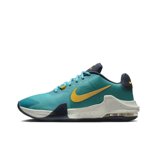 Nike Air Max IMPACT 4 Low Топ Баскетбольные кроссовки Унисекс Синий Зеленый