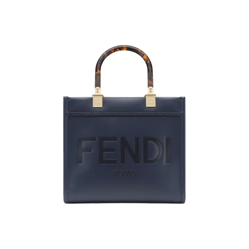 FENDI Sunshine Кожа Тоут Сумка Сумка для покупок Сумка на плечо Сумка Маленькая Женская Синяя