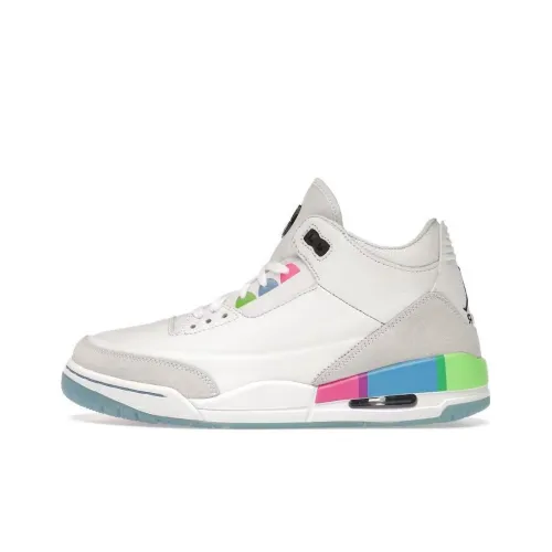 Jordan Air Jordan 3 Retro Quai54 Устойчивый к истиранию MID Топ Винтажные баскетбольные кроссовки Мужские Белые Выпуск 2018 года