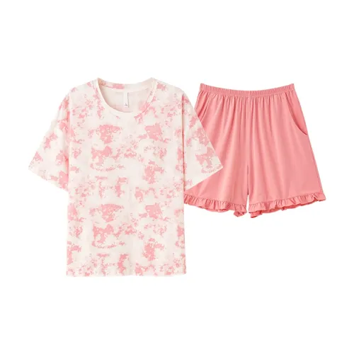 White Ran Pajama Комплект Женский Розовый