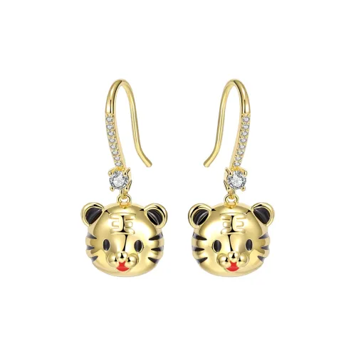 CAROMAY Серьги из сплава женские цвет шампанское золото