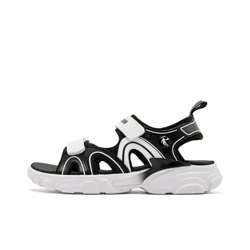 QIAODAN противоскользящие устойчивые к истиранию детские сандалии черного и белого цвета для подростков